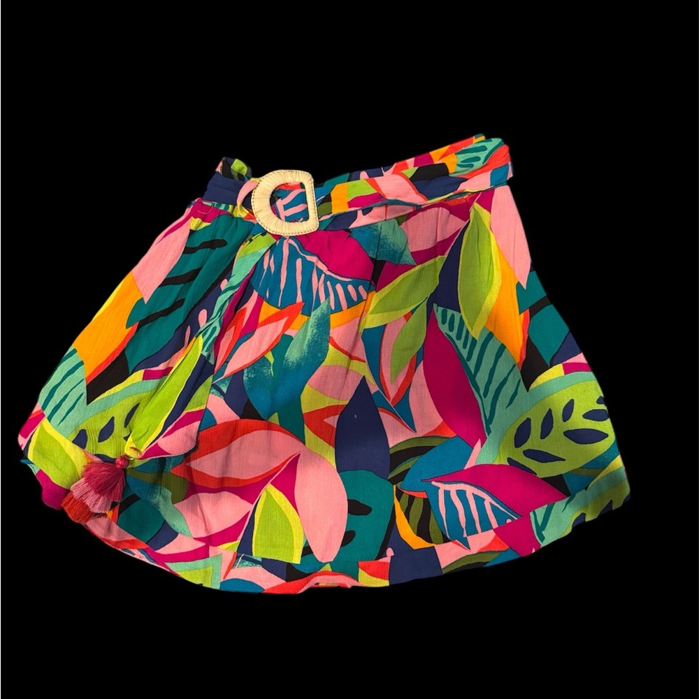 Trina Turk Pink and Gold Bubble Mini Skort